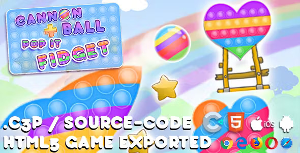 Cannon Ball + Pop It Fidget HTML5 Game - With Construct 3 All Source-code